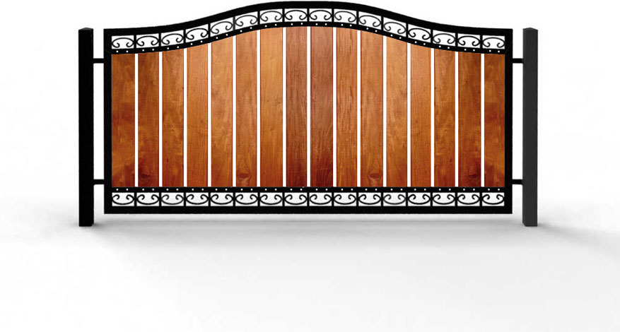 METALLZÄUNE mit Holzfüllung